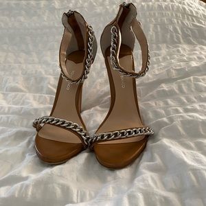 Tony Bianco brown chain heels